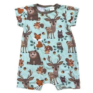 Peppy Mini Romper Forest Animals Blue Infant/Baby Boy Size 6 Months